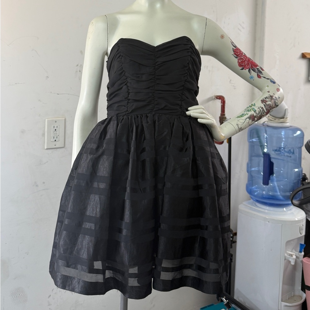 Black atmosphere strapless cocktail dress strapless bubble dress wittchy gothic